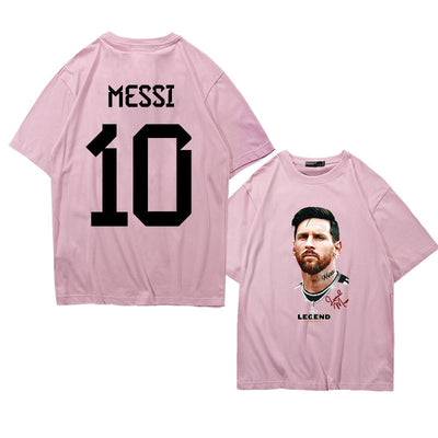 Football Star Messi Men Women Loose Casual Tee