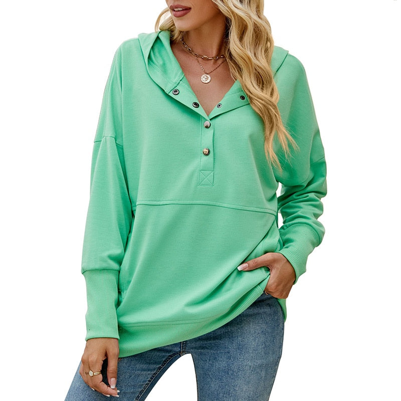 Women Candy Color Pullover Hoodies