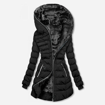 Fashion Women Hooded Outwear Warm Coat Cotton Padded Slim Parkas - Lifetane