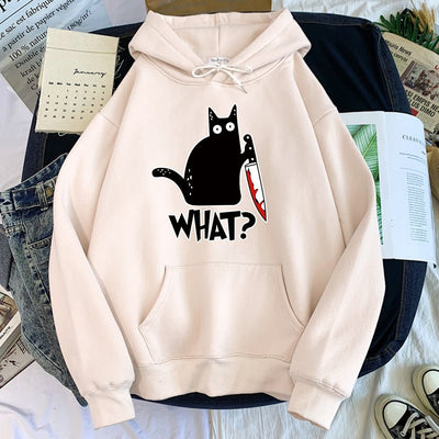 Hoody Cute Cat Casual Sweatshirt Hooded Women Plus Size - Lifetane