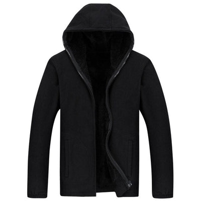 Men Hooded Casual Wool Thickened Warm Velvet Sweatshirts Zipper Jacket - Lifetane