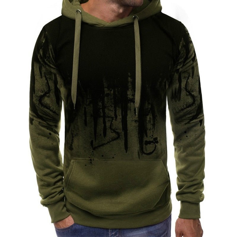 Men's Camouflage Long Sleeve Casual Sports Hoodie Army Green - Lifetane