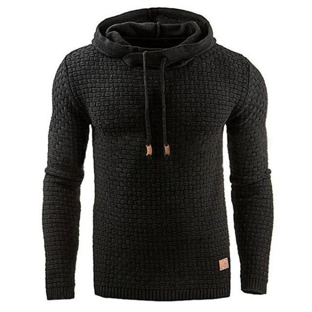 Men's New Brand Plaid Sweatshirt Hoodie Black - Lifetane