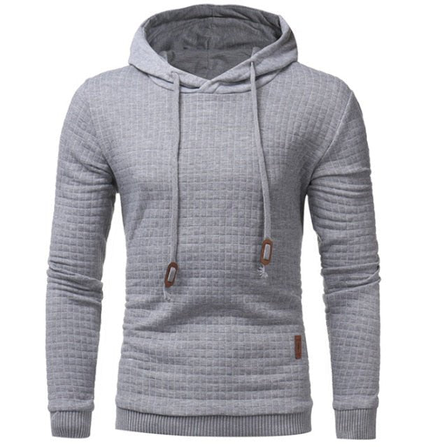 Men's New Brand Plaid Sweatshirt Hoodie Light Grey - Lifetane
