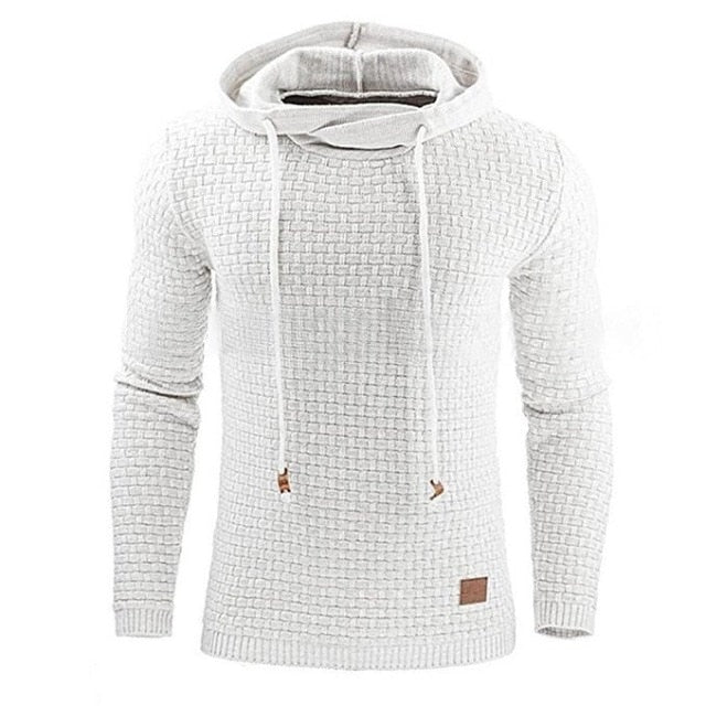 Men's New Brand Plaid Sweatshirt Hoodie White - Lifetane