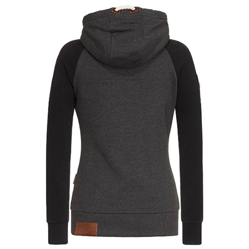 Raglan Sleeve Sweatshirt With Pocket Slim Fit Hoodies Zip Up For Women - Lifetane